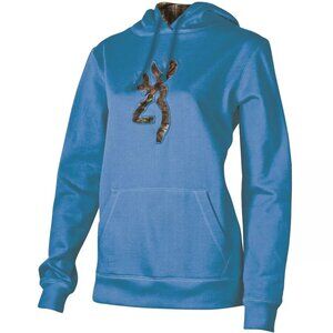 Browning Ladies Brilliant Blue Hoodie - Mossy Oak Camo Camouflage Sweatshirt